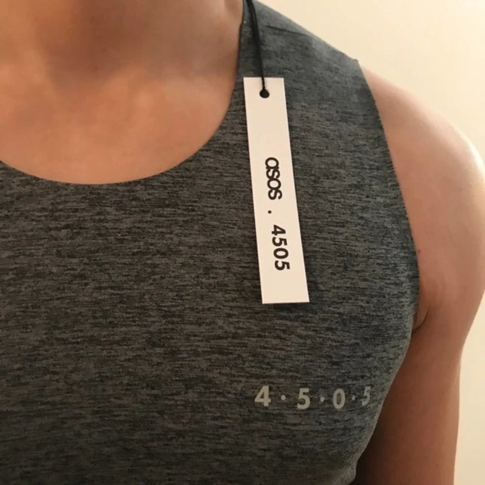 ASOS NWT Signature 4505 GQ Tank Top S black slub space dye shirt small stretch